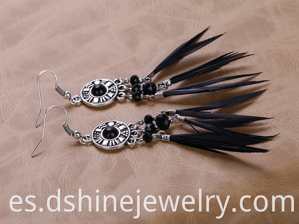 Black Feather Earrings